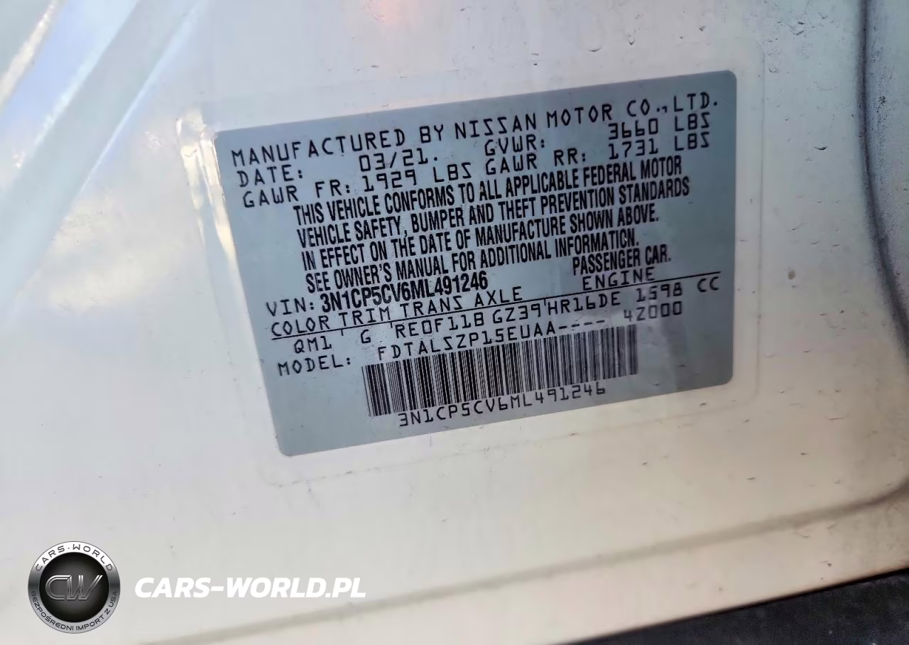 2021 Nissan Kicks Sv VIN:3N1CP5CV6ML491246 - 12