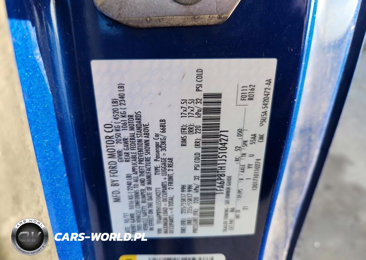 2018 Ford Mustang VIN:1FA6P8TH1J5104271 - 12