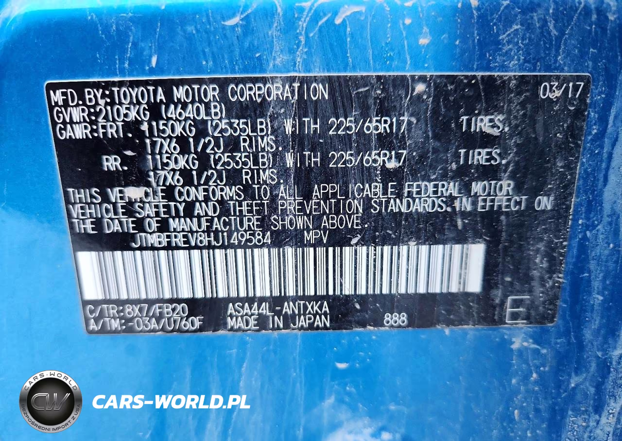 2017 Toyota Rav4 Le VIN:JTMBFREV8HJ149584 - 12
