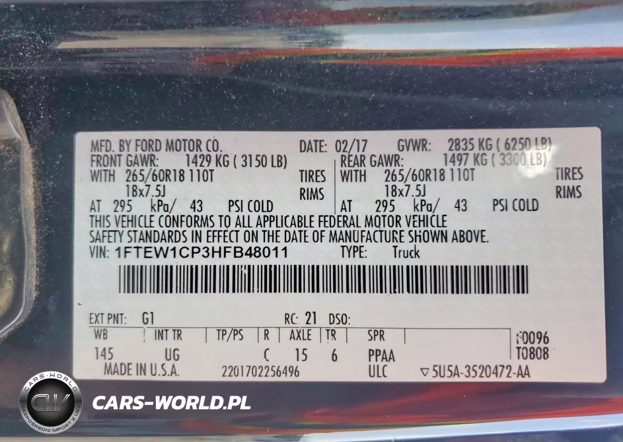 2017 Ford F150 Supercrew VIN:1FTEW1CP3HFB48011 - 12