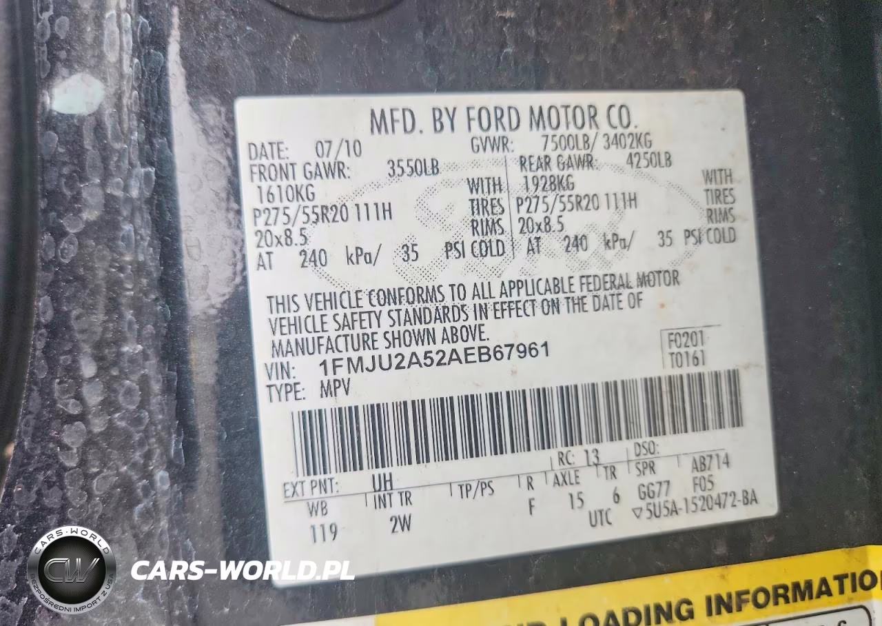2010 Ford Expedition Limited VIN:1FMJU2A52AEB67961 - 13