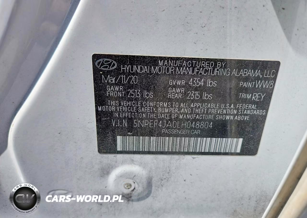 2020 Hyundai Sonata Sel VIN:5NPEF4JA0LH048804 - 12