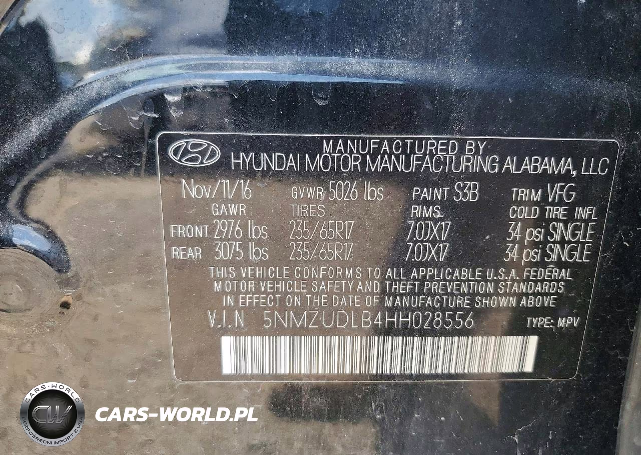 2017 Hyundai Santa Fe Sport 2.4L VIN:5NMZUDLB4HH028556 - 13