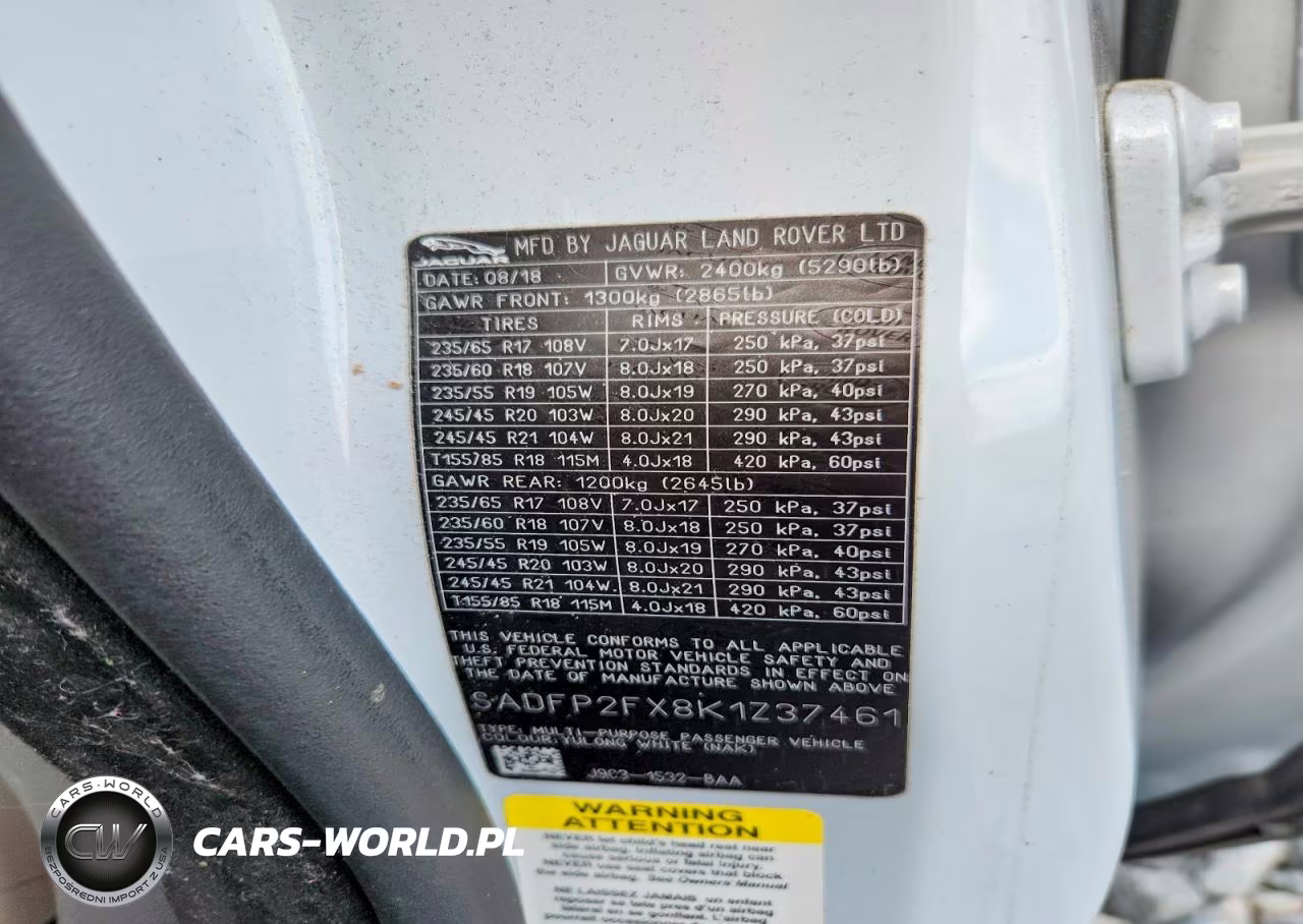 2019 Jaguar E-Pace Se VIN:SADFP2FX8K1Z37461 - 13