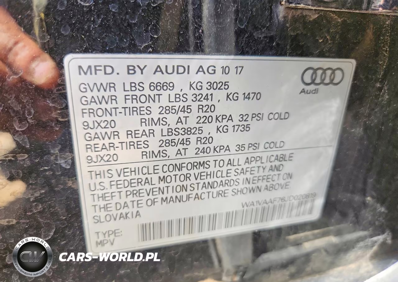 2018 Audi Q7 Prestige VIN:WA1VAAF76JD020819 - 13