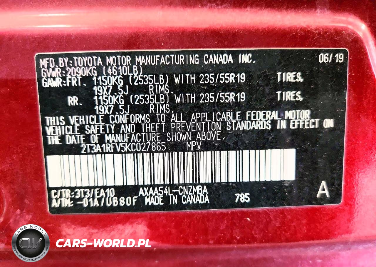 2019 Toyota Rav4 Xle Premium VIN:2T3A1RFV5KC027865 - 14