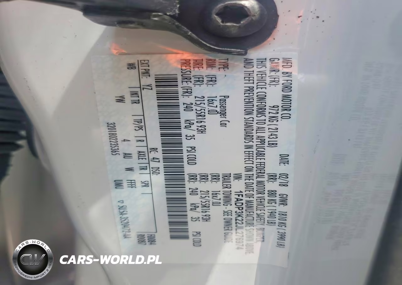 2018 Ford Focus Se VIN:1FADP3K22JL276974 - 12