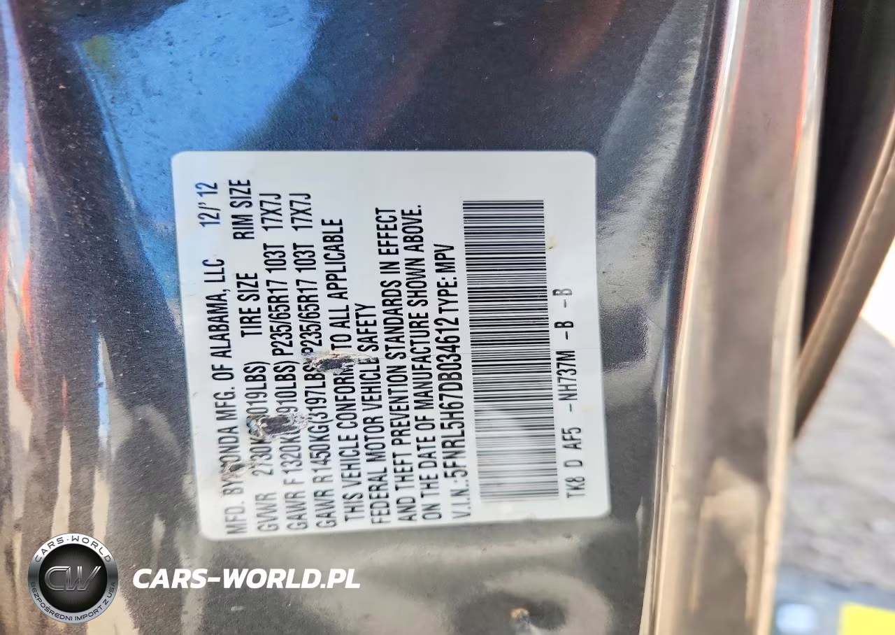2013 Honda Odyssey Exl VIN:5FNRL5H67DB034612 - 12