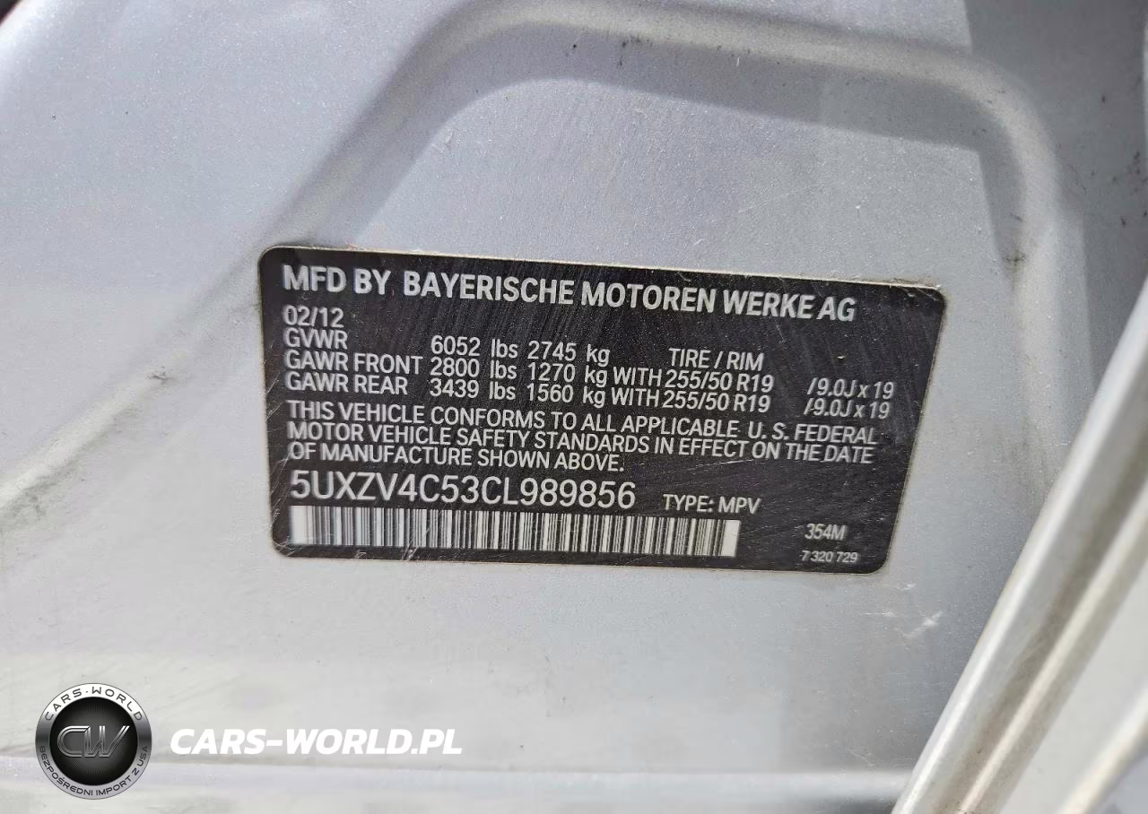 2012 BMW X5 xDrive35I VIN:5UXZV4C53CL989856 - 12