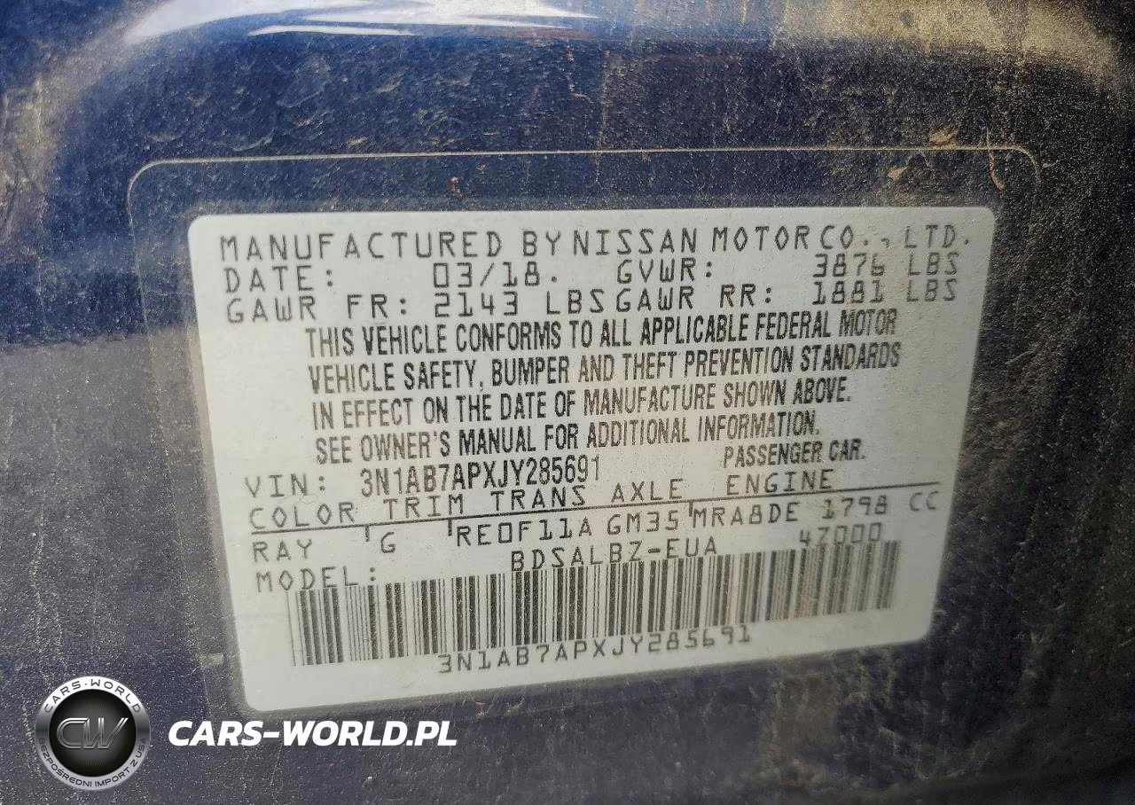 2018 Nissan Sentra S VIN:3N1AB7APXJY285691 - 12