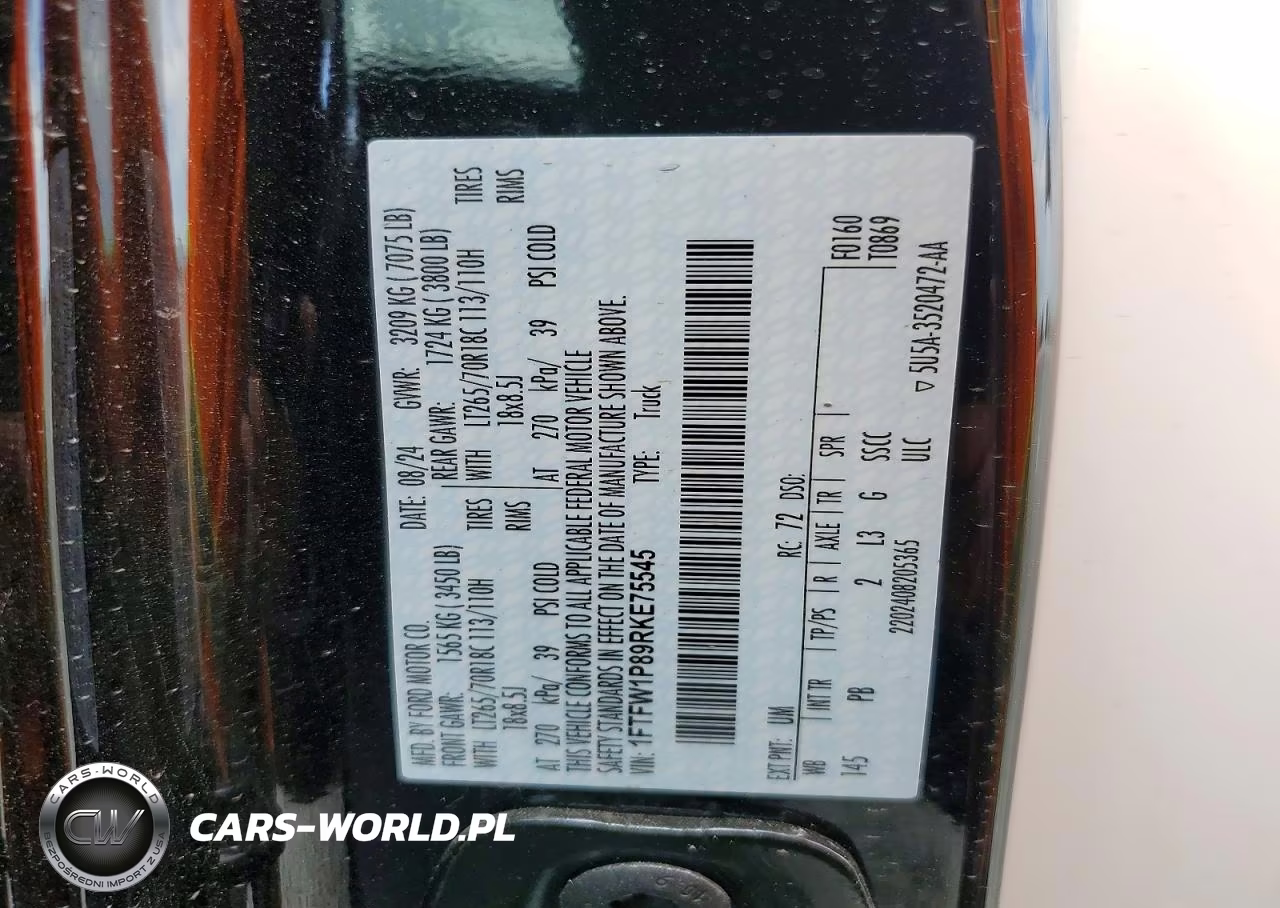2024 Ford F150 Police Responder VIN:1FTFW1P89RKE75545 - 13