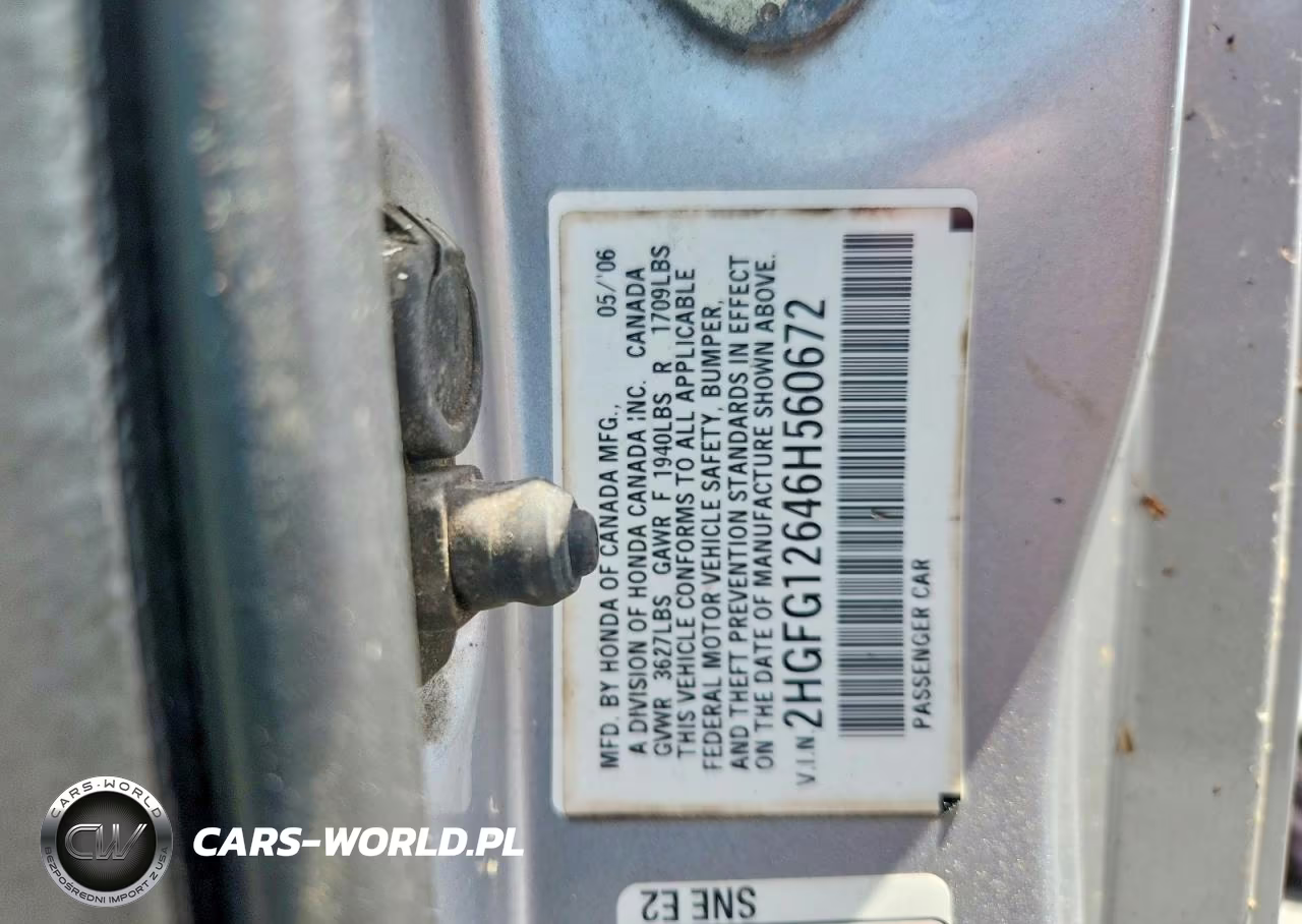 2006 Honda Civic Lx VIN:2HGFG12646H560672 - 12