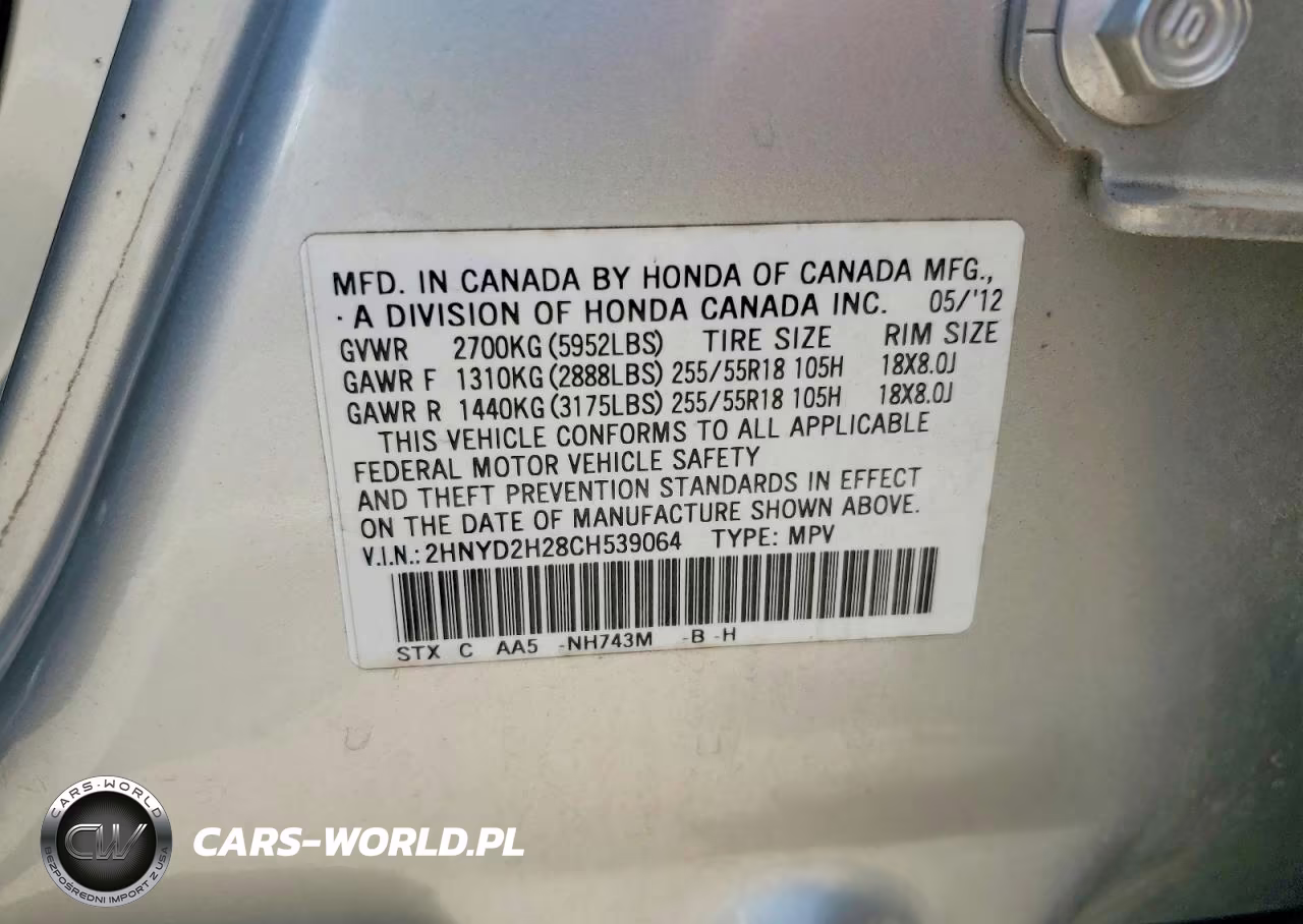 2012 Acura Mdx VIN:2HNYD2H28CH539064 - 13