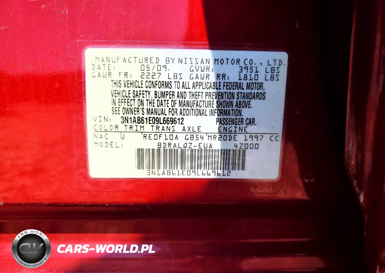 2009 Nissan Sentra VIN:3N1AB61E09L669612 - 12