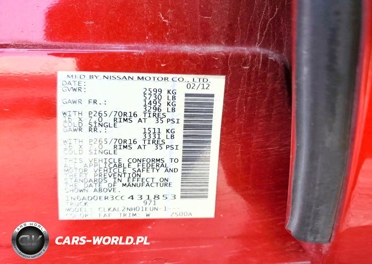 2012 Nissan Frontier S VIN:1N6AD0ER3CC431853 - 12