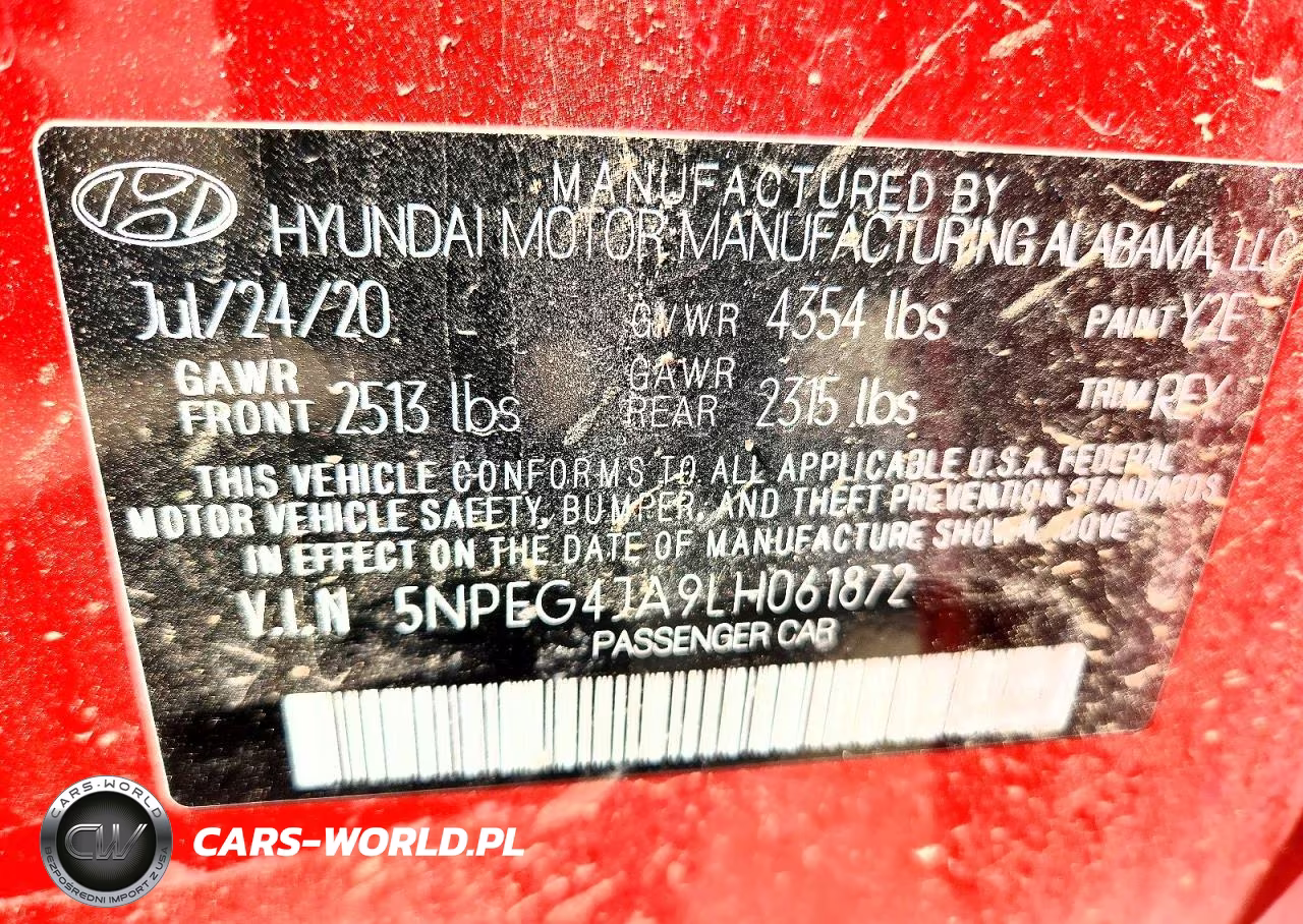 2020 Hyundai Sonata Se VIN:5NPEG4JA9LH061872 - 12