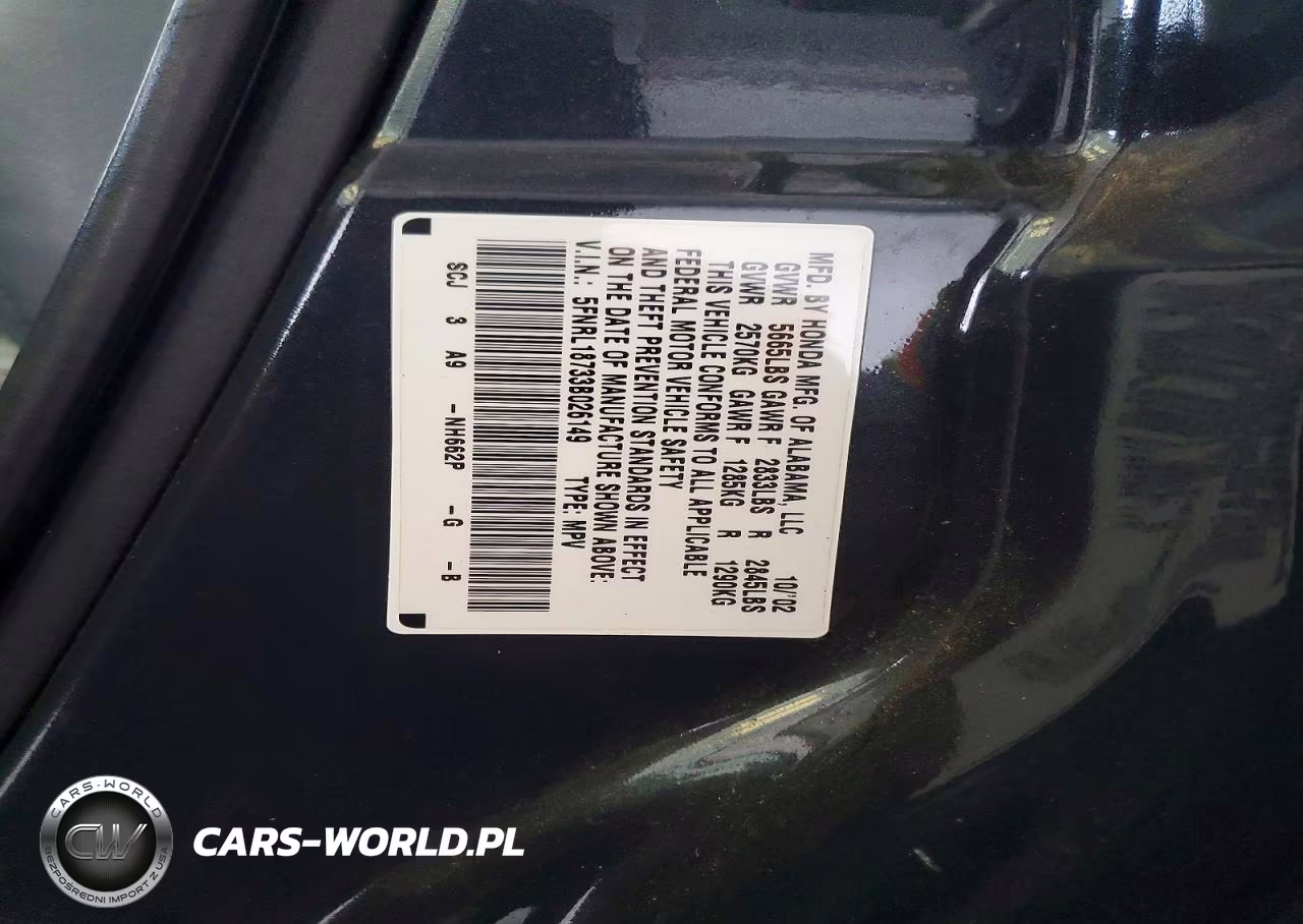 2003 Honda Odyssey Exl VIN:5FNRL18733B026149 - 13
