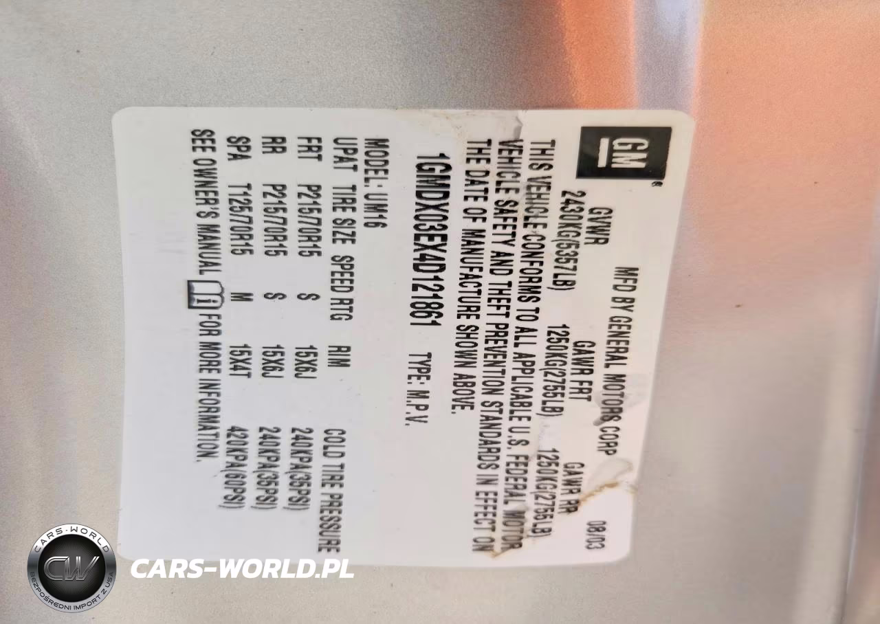 2004 Pontiac Montana VIN:1GMDX03EX4D121861 - 13