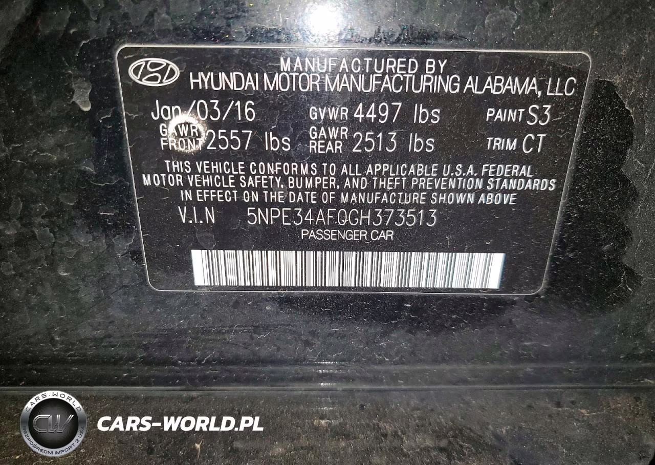 2016 Hyundai Sonata Sport VIN:5NPE34AF0GH373513 - 13