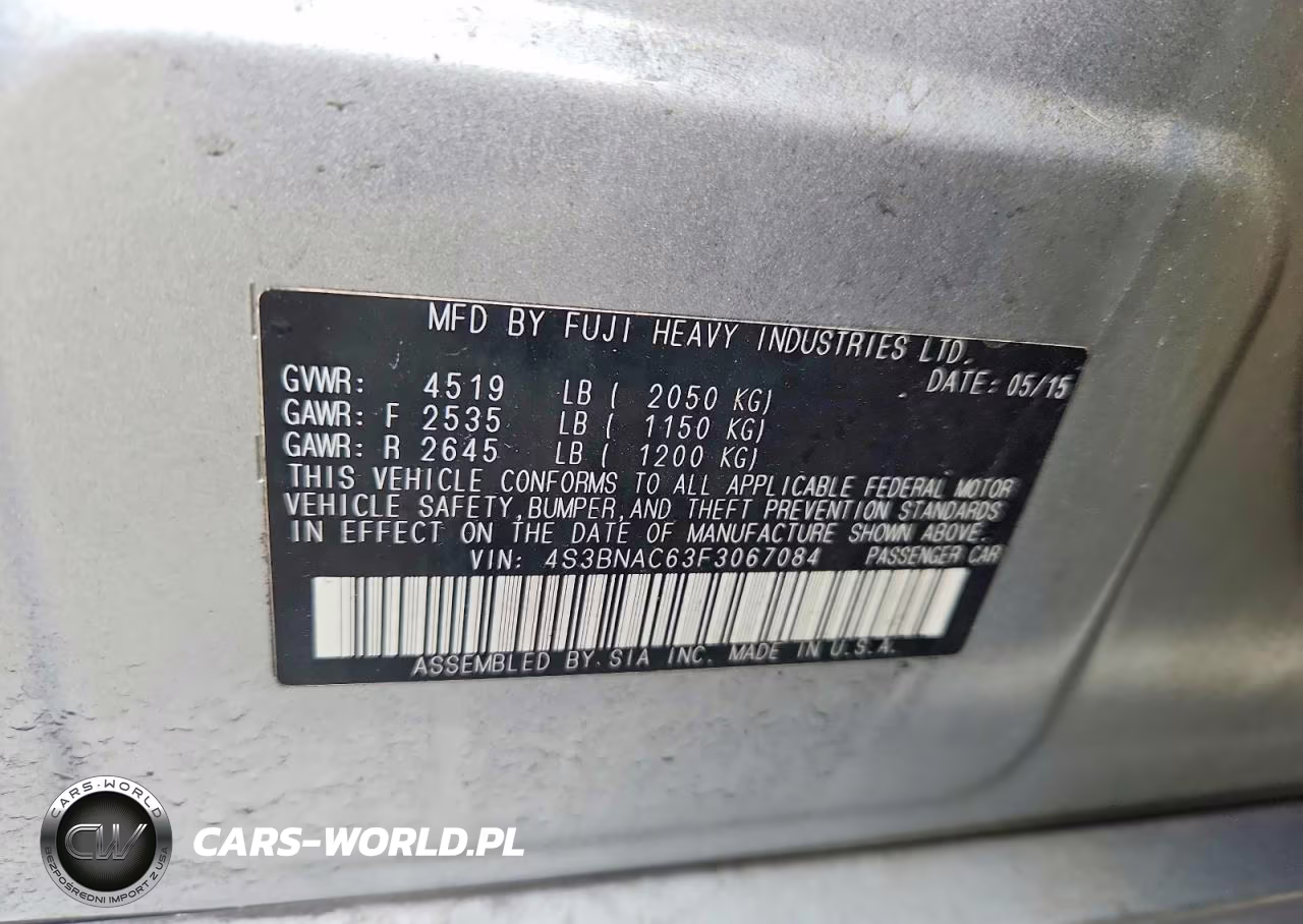 2015 Subaru Legacy 2.5I Premium VIN:4S3BNAC63F3067084 - 12