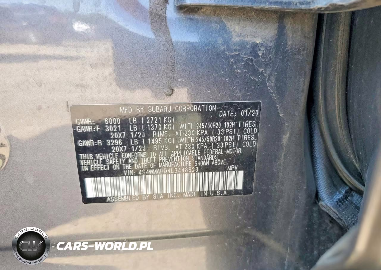 2020 Subaru Ascent Touring VIN:4S4WMARD4L3448623 - 13