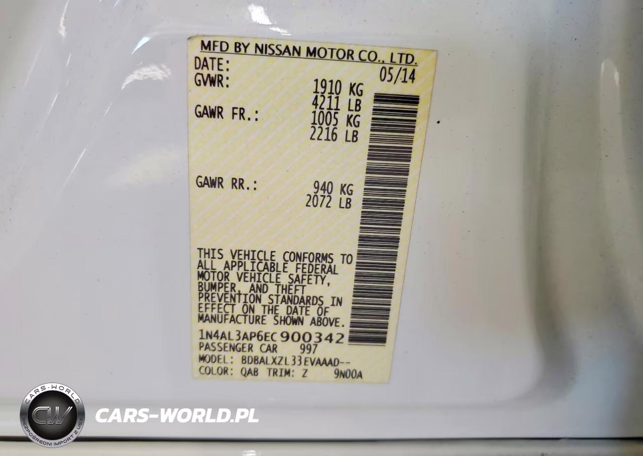 2014 Nissan Altima 2.5 Sl VIN:1N4AL3AP6EC900342 - 12