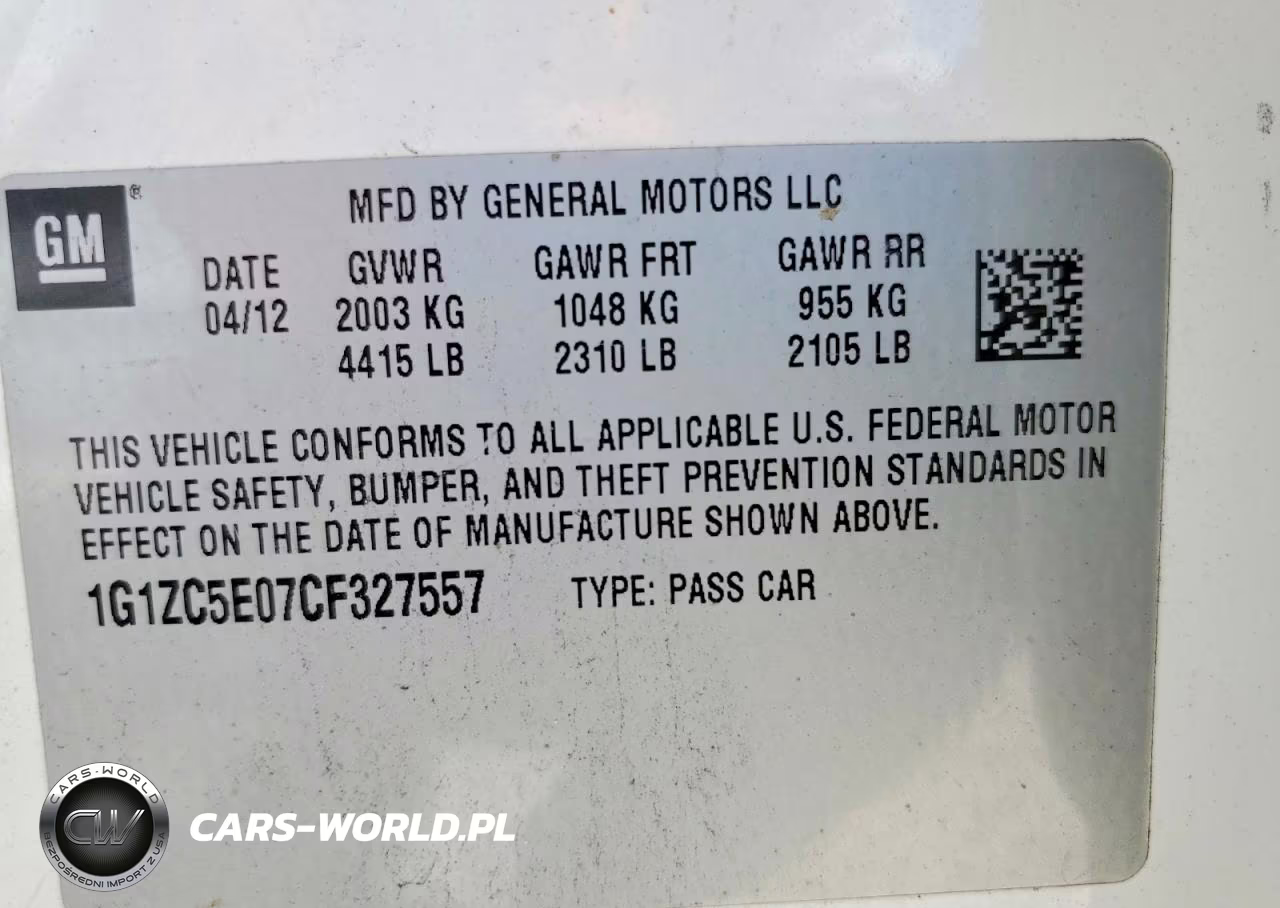 2012 Chevrolet Malibu 1Lt VIN:1G1ZC5E07CF327557 - 12