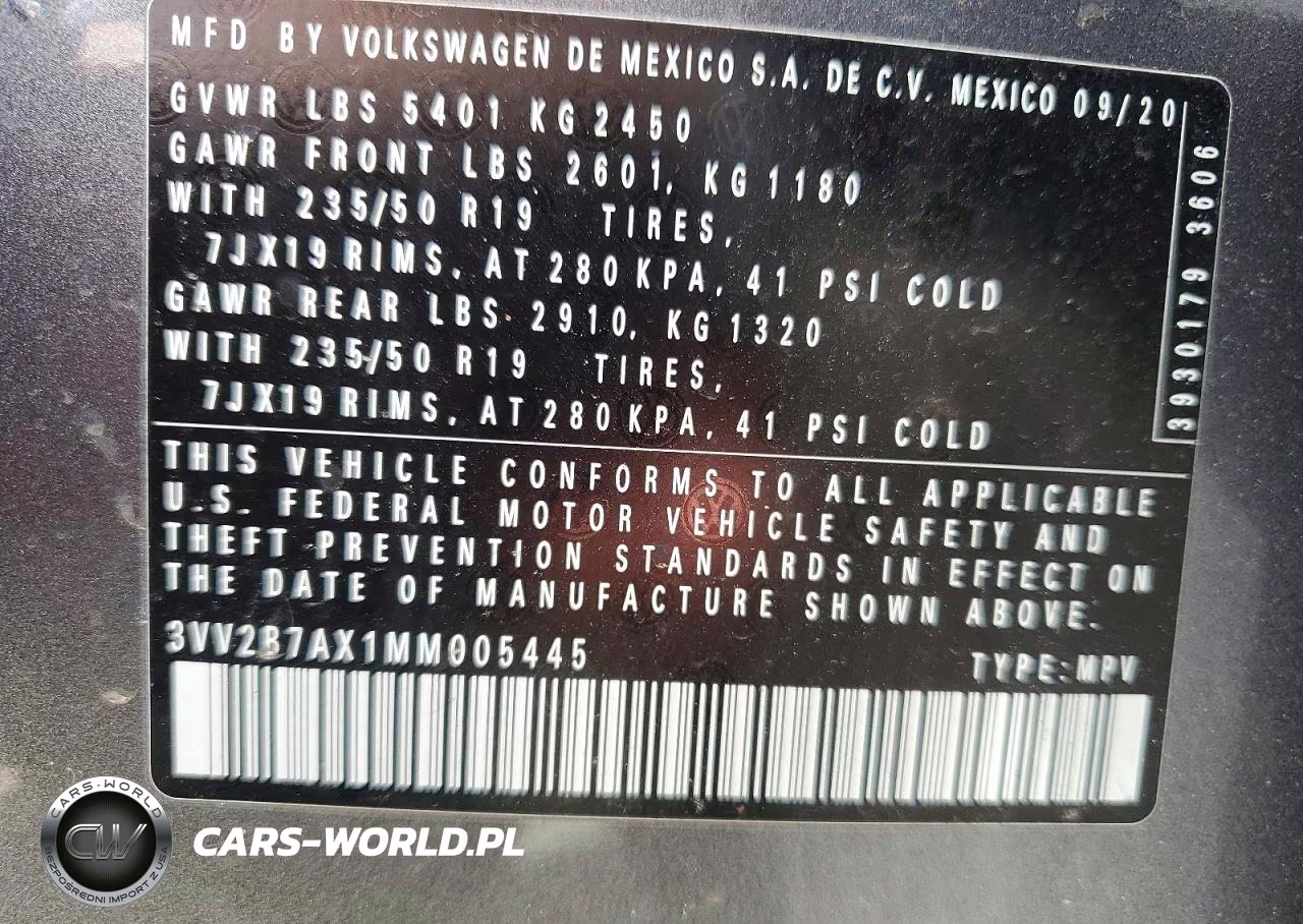 2021 Volkswagen Tiguan Se VIN:3VV2B7AX1MM005445 - 13