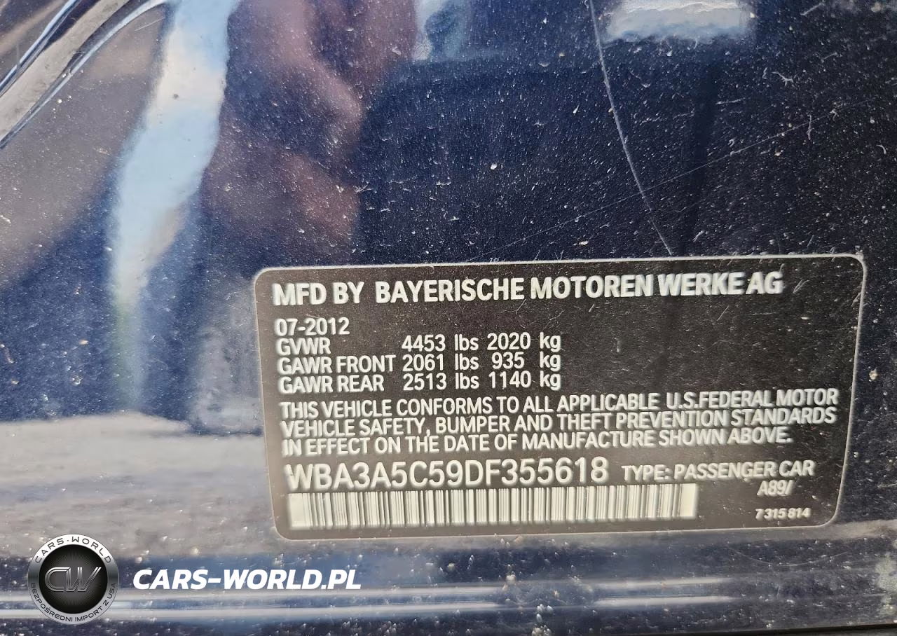 2013 BMW 328 I VIN:WBA3A5C59DF355618 - 12