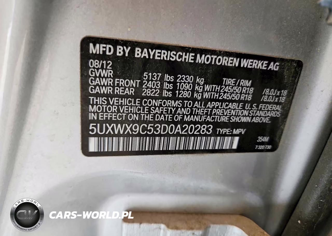 2013 BMW X3 xDrive28I VIN:5UXWX9C53D0A20283 - 13
