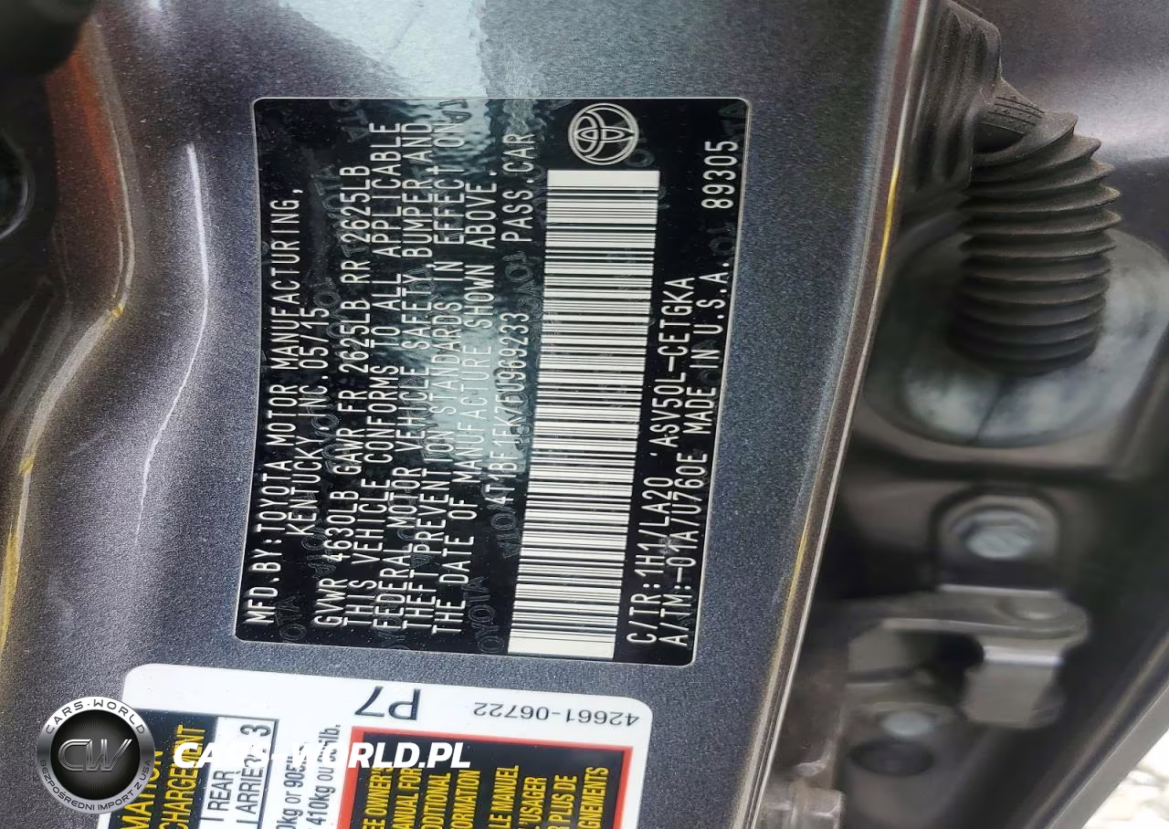 2015 Toyota Camry Xle VIN:4T1BF1FK7FU969233 - 12