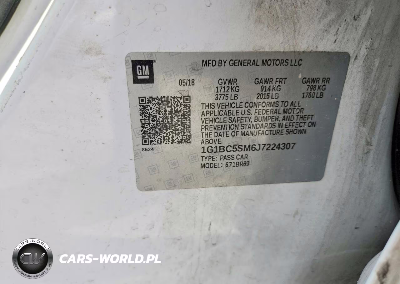 2018 Chevrolet Cruze Ls VIN:1G1BC5SM6J7224307 - 12