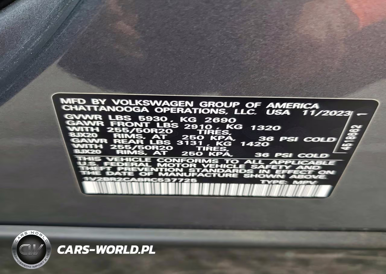 2024 Volkswagen Atlas Sel VIN:1V2BR2CA8RC537725 - 12