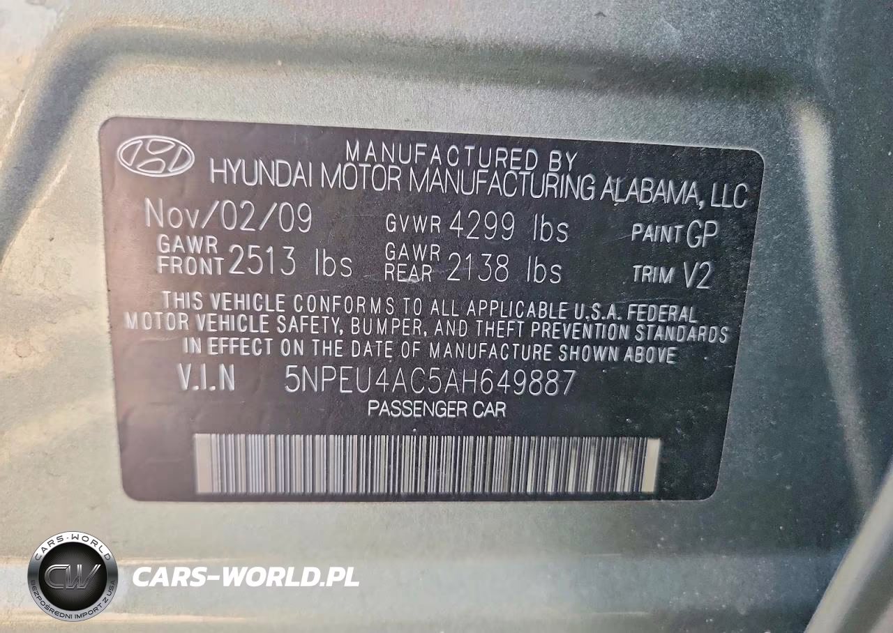 2010 Hyundai Sonata Limited VIN:5NPEU4AC5AH649887 - 12