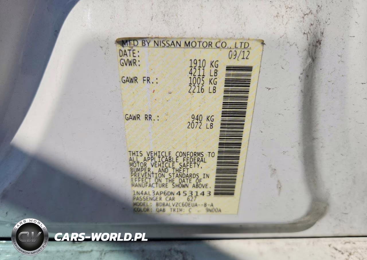 2013 Nissan Altima 2.5 VIN:1N4AL3AP6DN453143 - 12