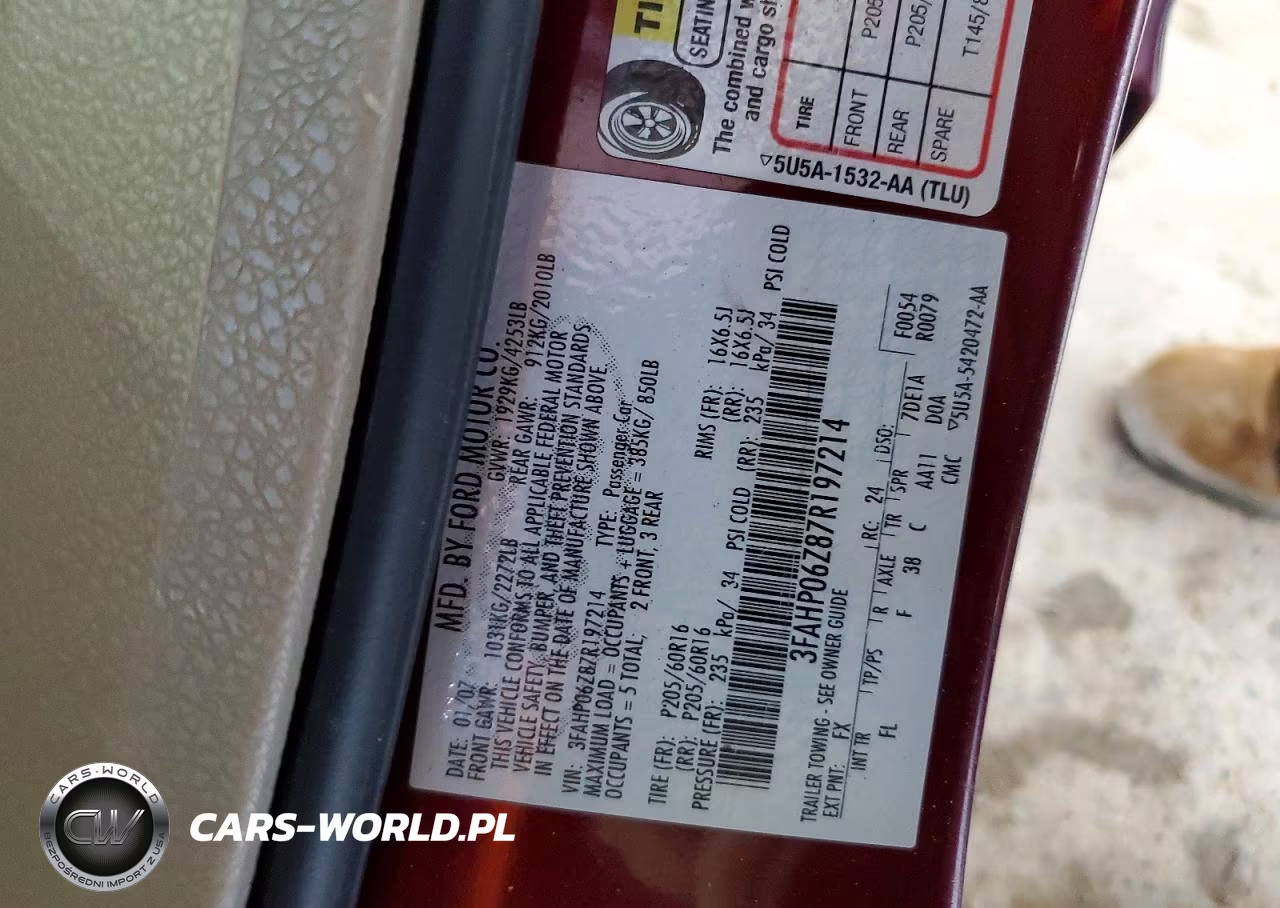 2007 Ford Fusion S VIN:3FAHP06Z87R197214 - 12