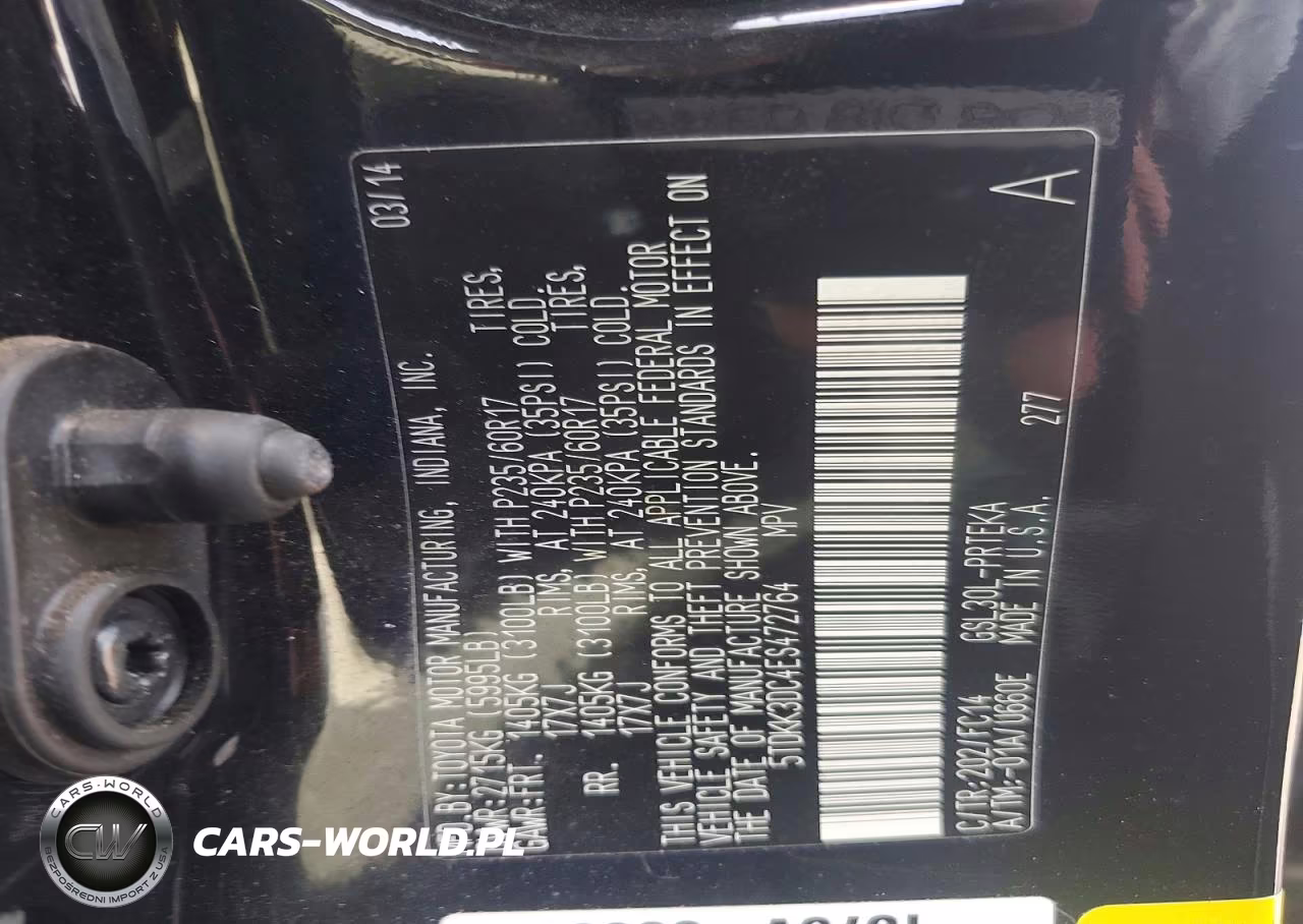 2014 Toyota Sienna Le VIN:5TDKK3DC4ES472764 - 13