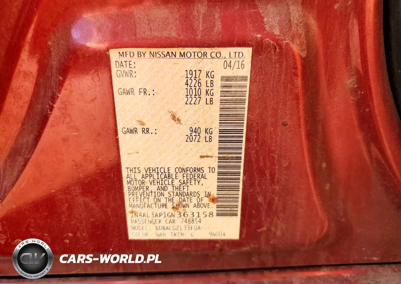 2016 Nissan Altima 2.5 S VIN:1N4AL3AP1GN363158 - 12