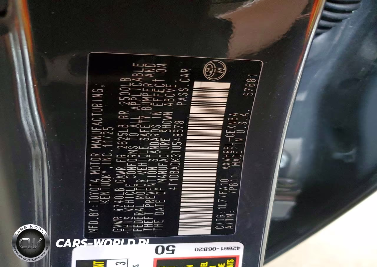 2026 Toyota Camry Le VIN:4T1DBADK3TU548578 - 13