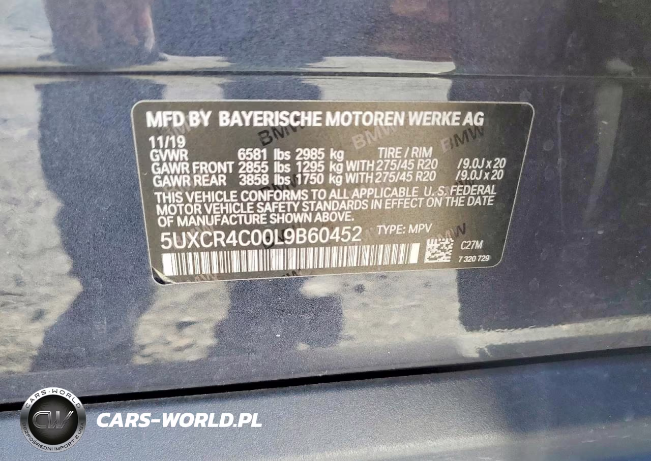 2020 BMW X5 Sdrive 40I VIN:5UXCR4C00L9B60452 - 13