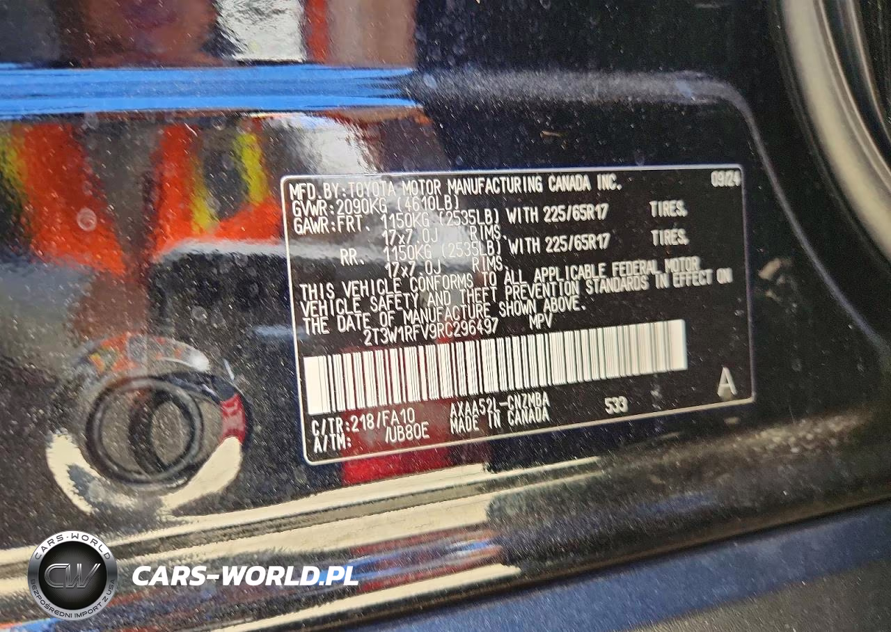 2024 Toyota Rav4 Xle VIN:2T3W1RFV9RC296497 - 13