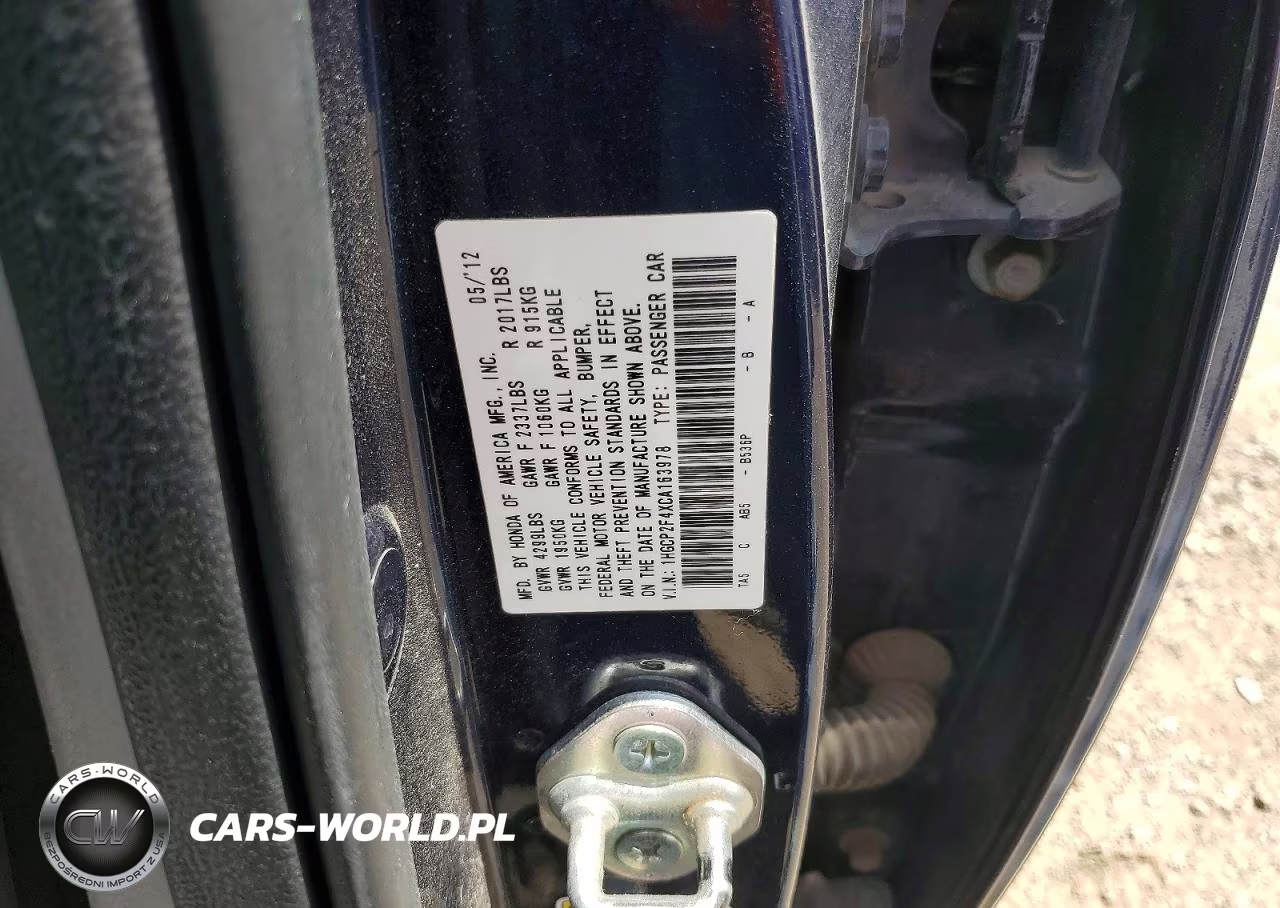 2012 Honda Accord Lxp VIN:1HGCP2F4XCA163978 - 12