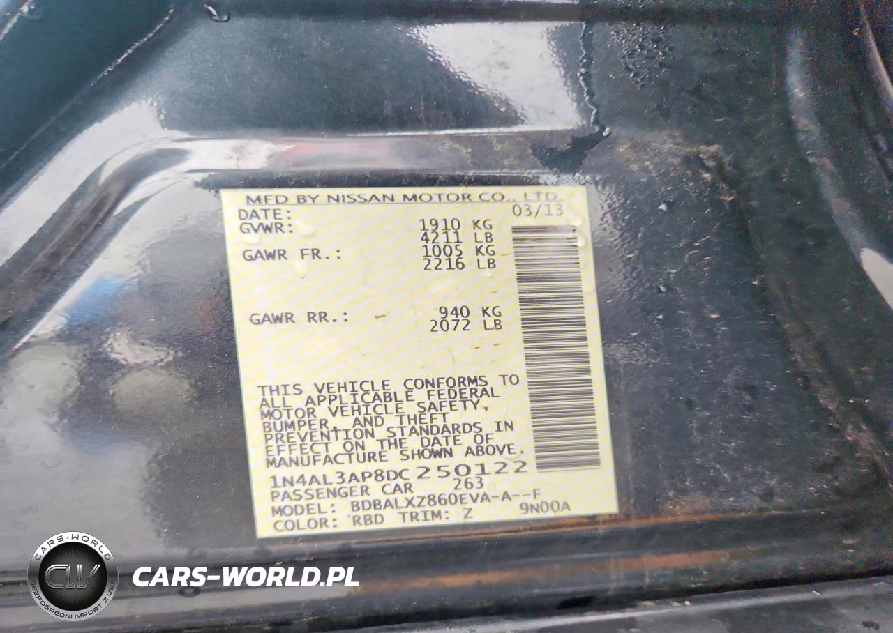 2013 Nissan Altima 2.5 VIN:1N4AL3AP8DC250122 - 12