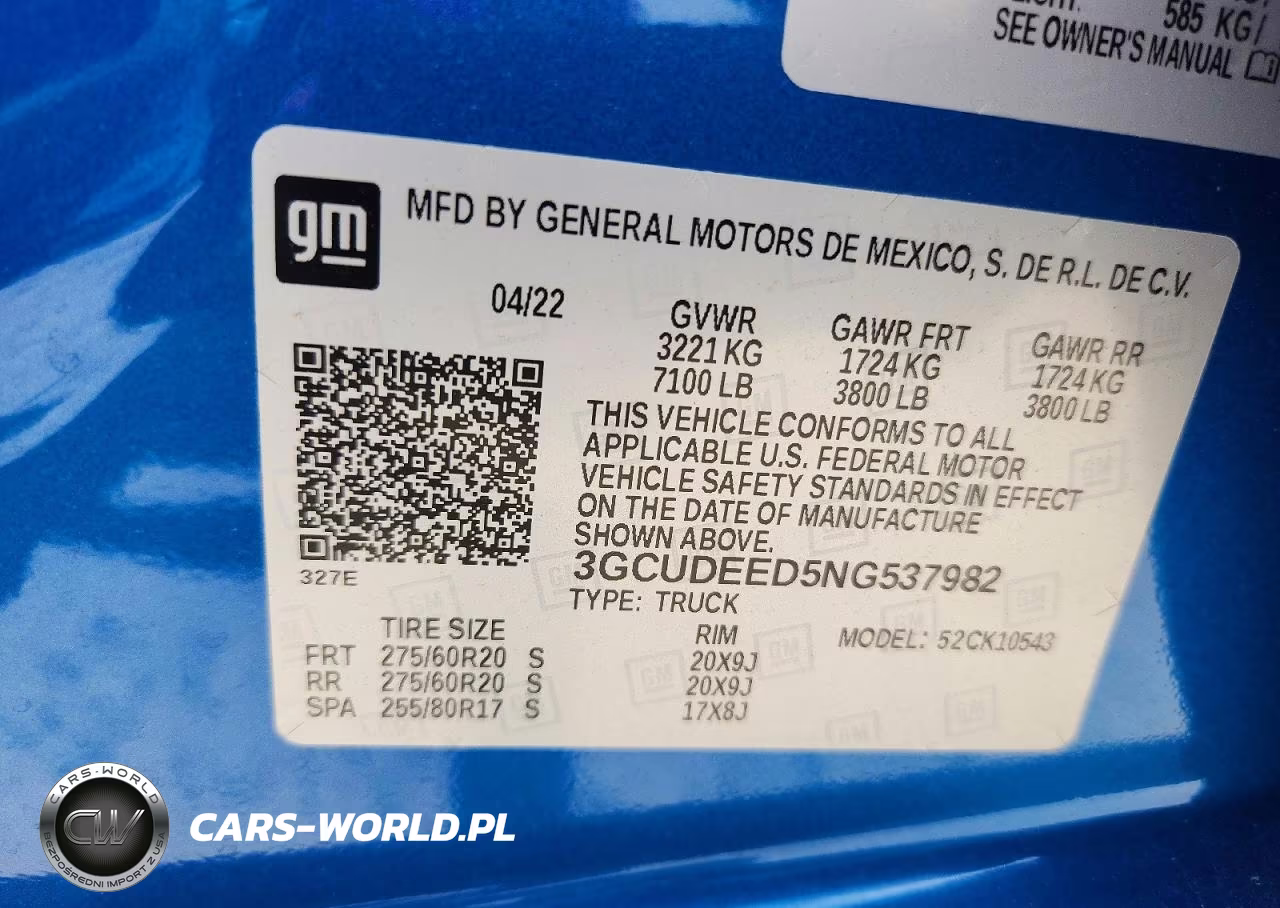 2022 Chevrolet Silverado K1500 Rst VIN:3GCUDEED5NG537982 - 12
