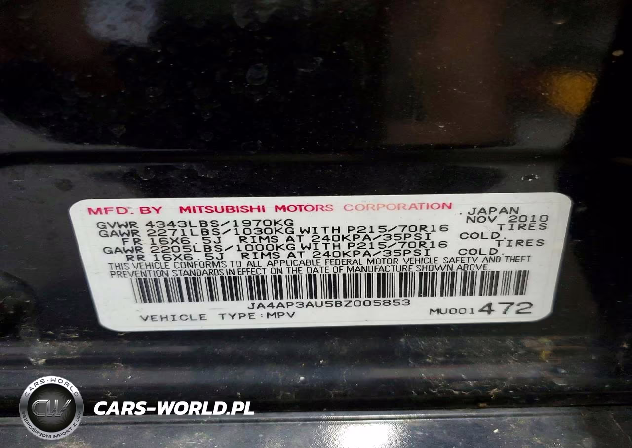 2011 Mitsubishi Outlander Sport Es VIN:JA4AP3AU5BZ005853 - 12