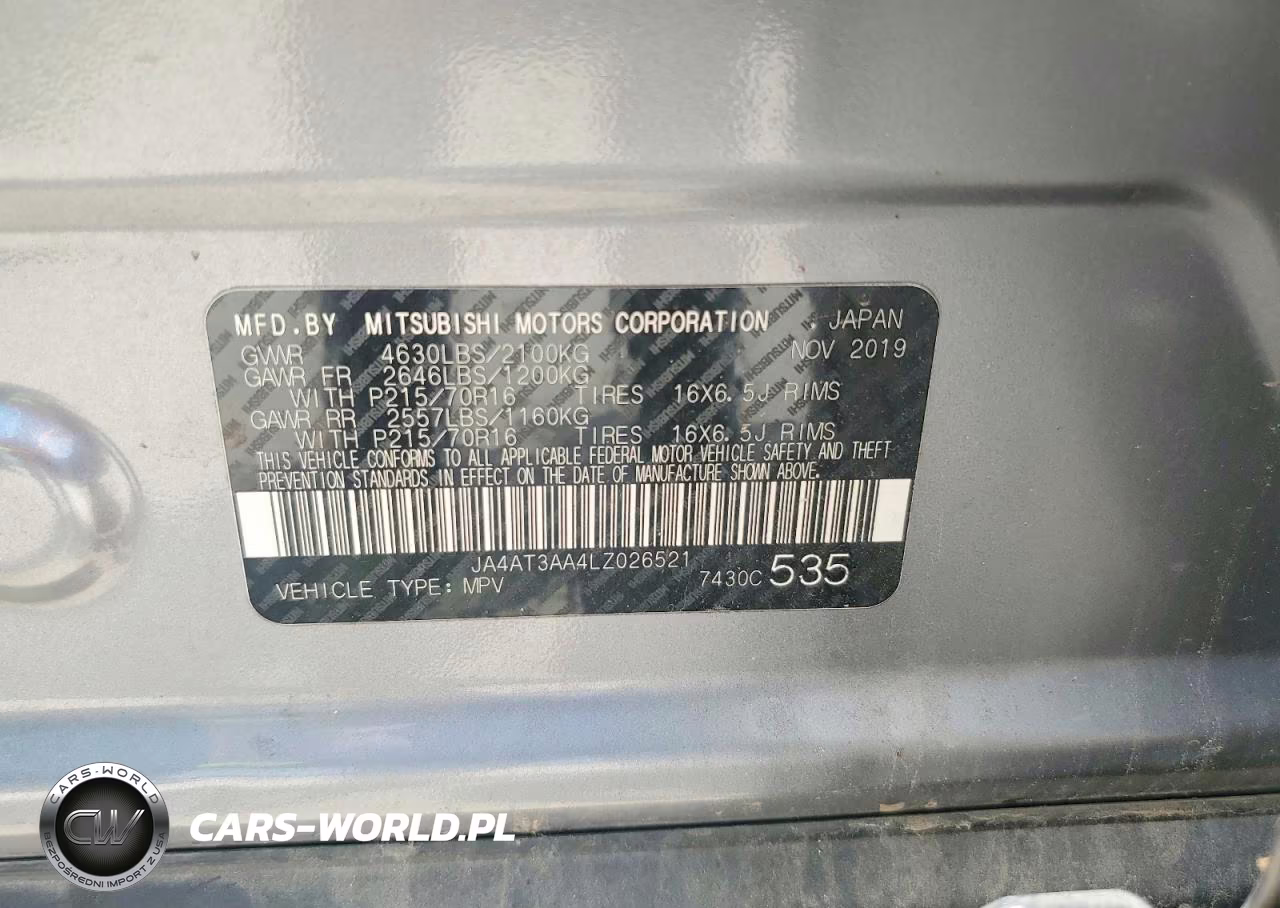 2020 Mitsubishi Eclipse Cross Es VIN:JA4AT3AA4LZ026521 - 13