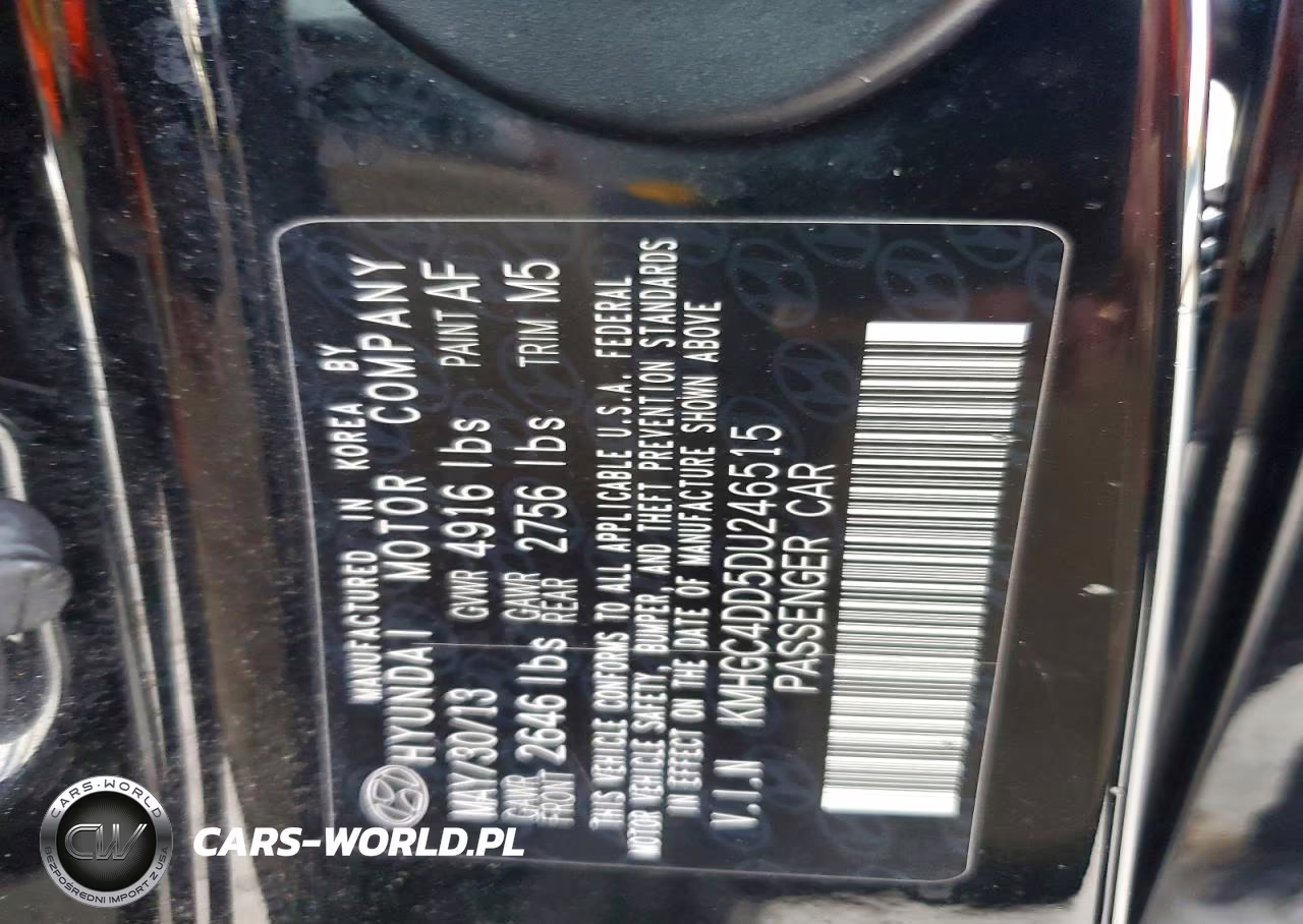 2013 Hyundai Genesis 3.8L VIN:KMHGC4DD5DU246515 - 13