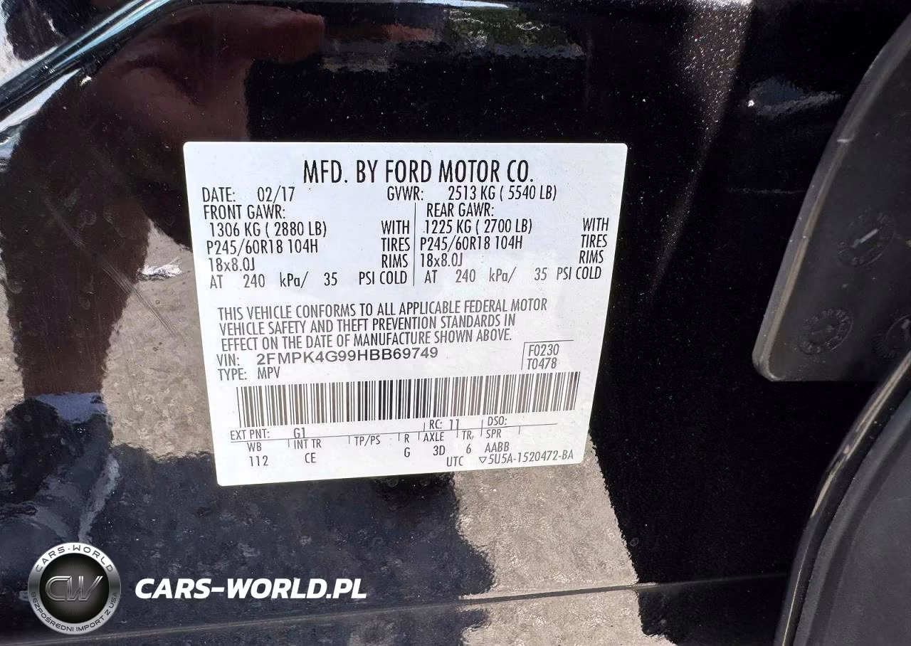2017 Ford Edge Se VIN:2FMPK4G99HBB69749 - 12