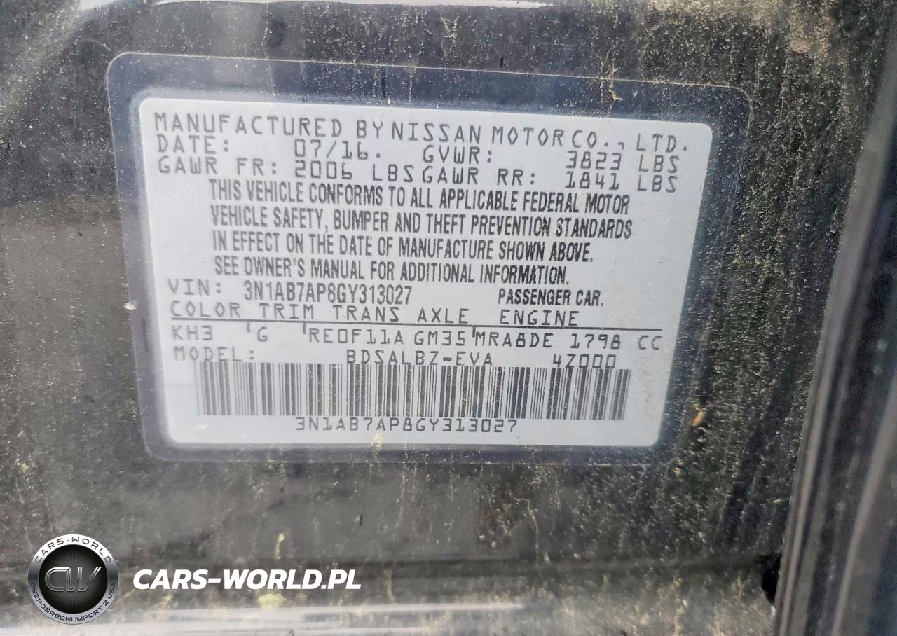 2016 Nissan Sentra S VIN:3N1AB7AP8GY313027 - 13