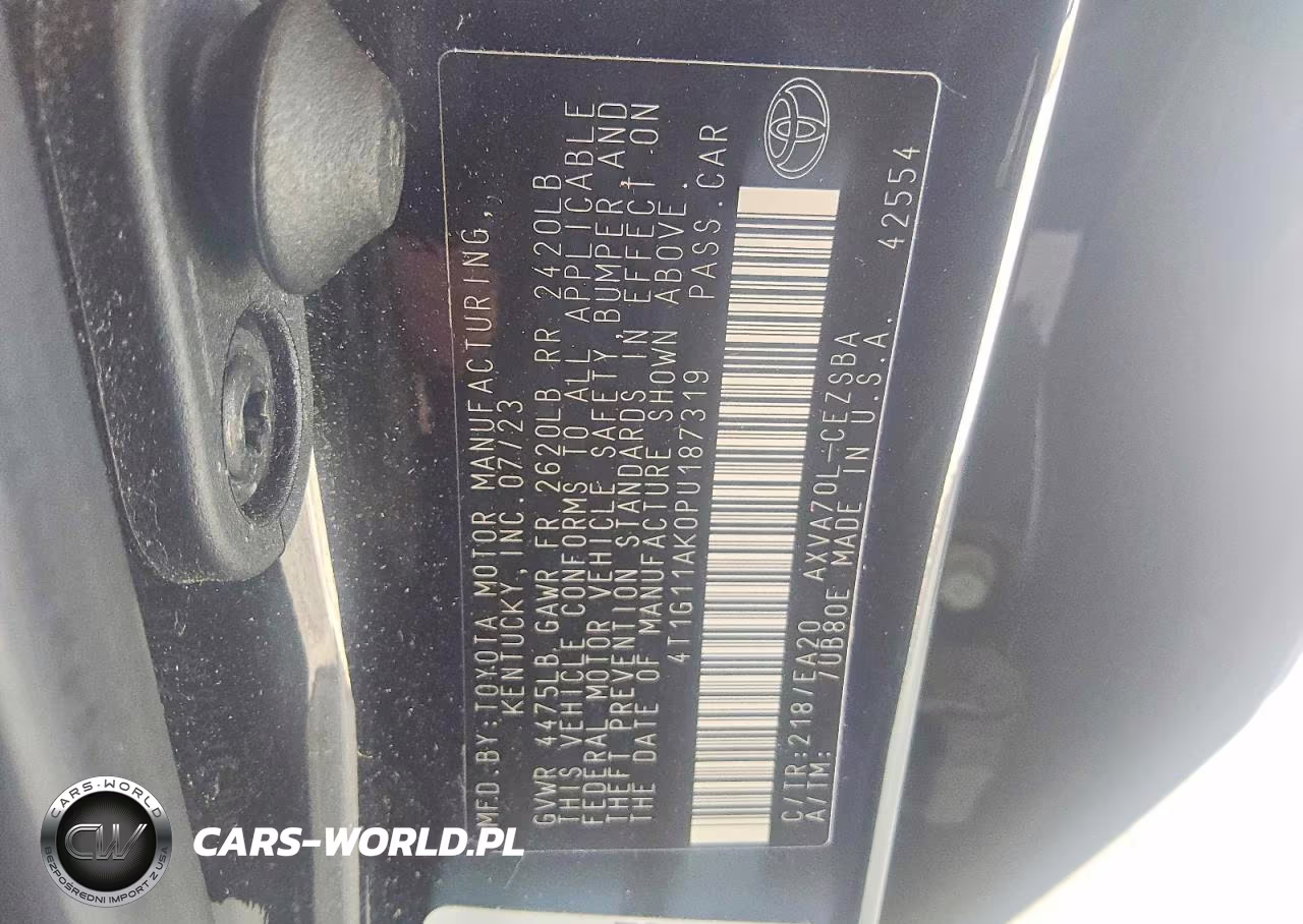 2023 Toyota Camry Se VIN:4T1G11AK0PU187319 - 12